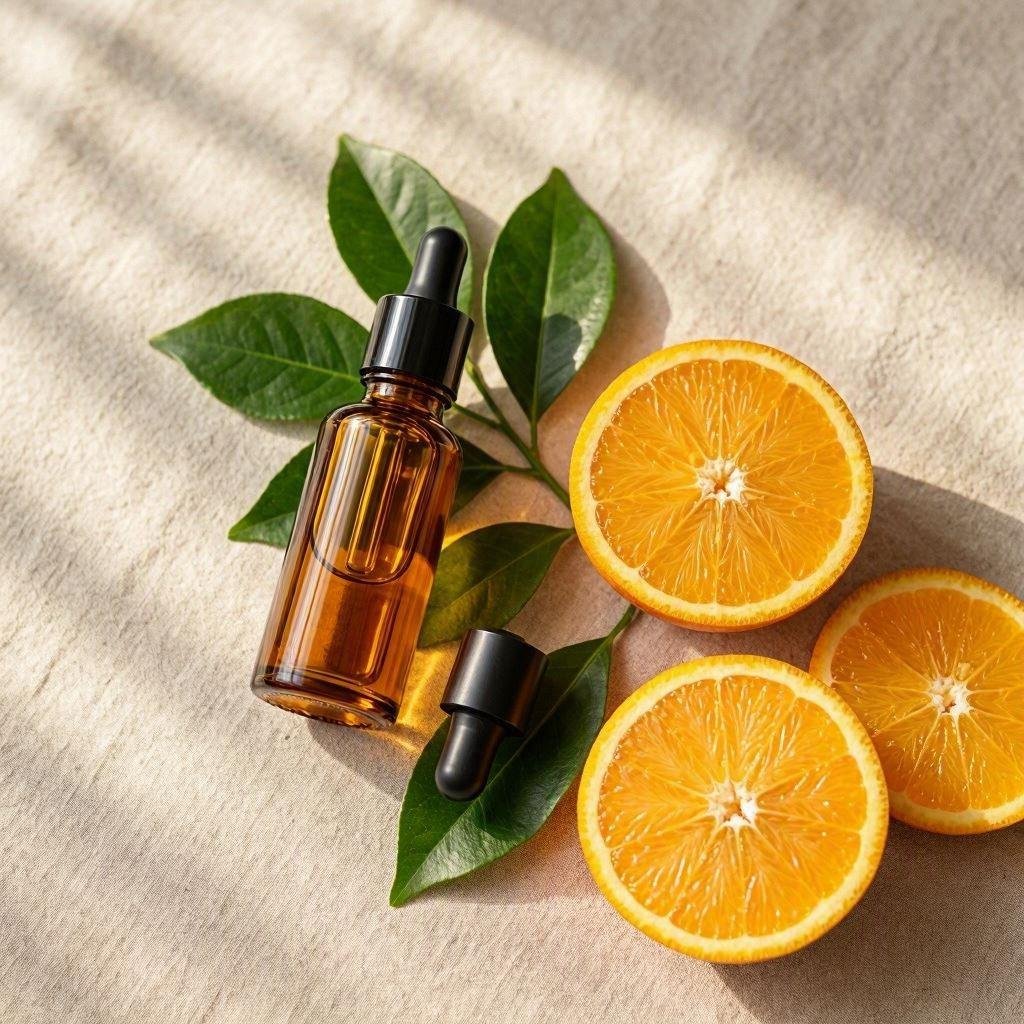 Active skincare ingredients like vitamin c and alpha arbutin for fading dark spots