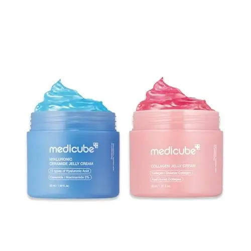 Medicube Pink Collagen vs Blue Hyaluronic Jelly Cream