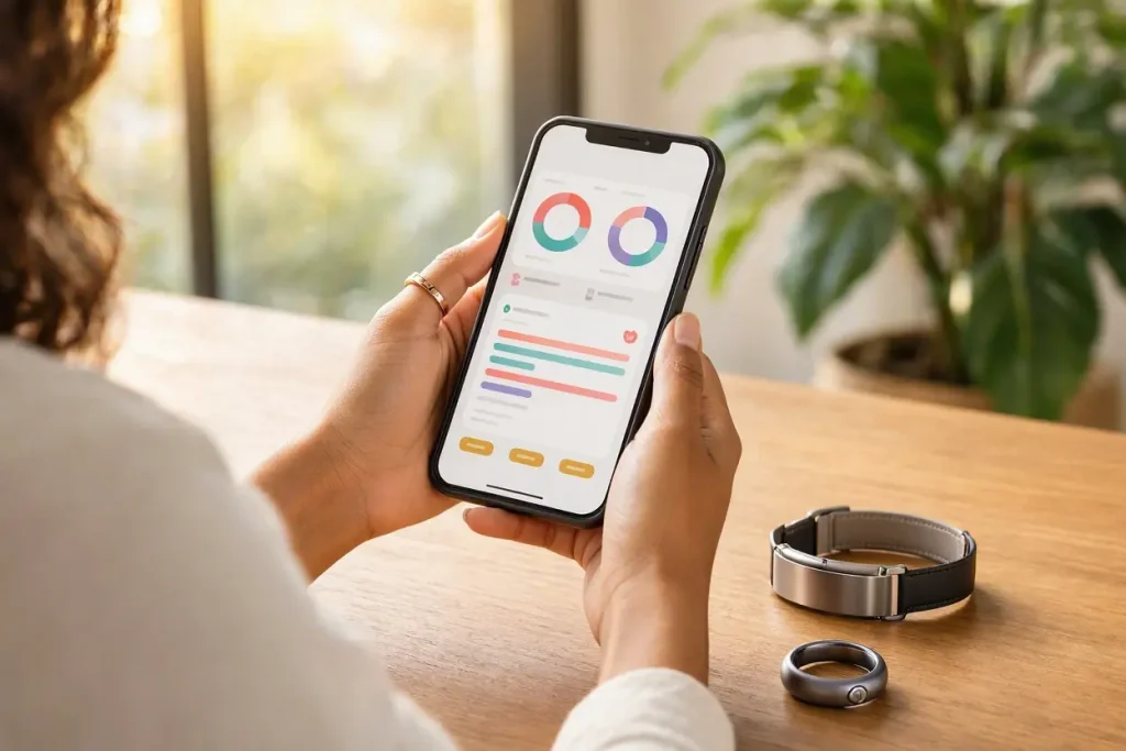 Modern femtech app tracking health as part of digital self-care for modern women
