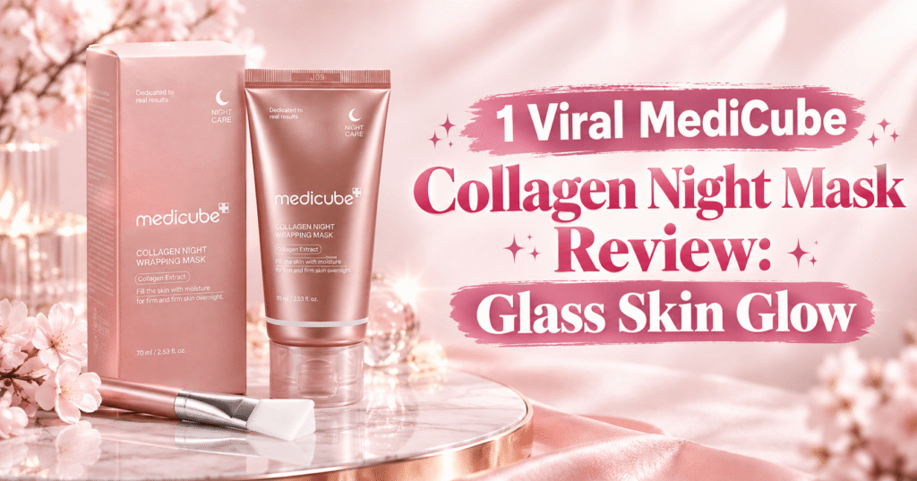 viral medicube collagen night wrapping mask for overnight glass skin glow