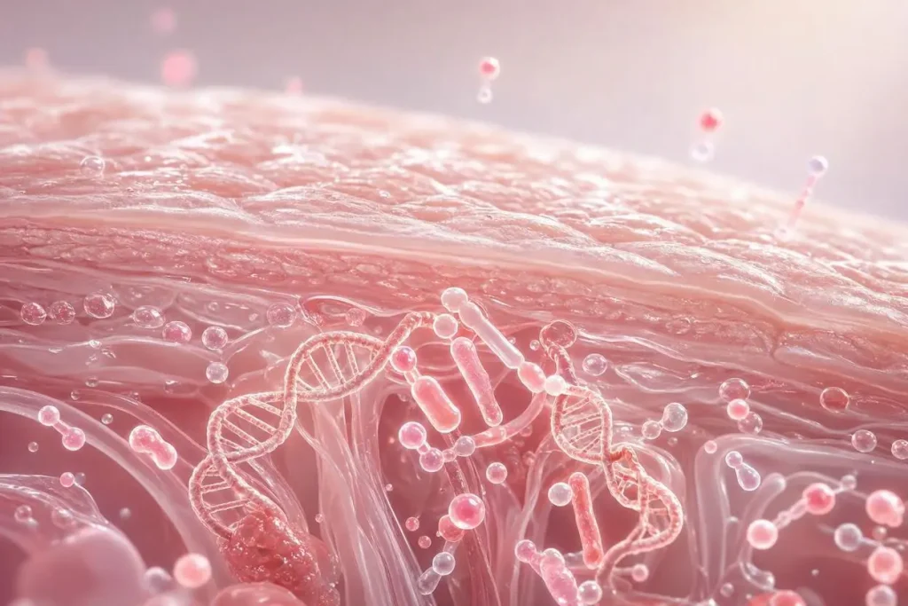 PDRN for anti aging skin barrier repair cell visualization